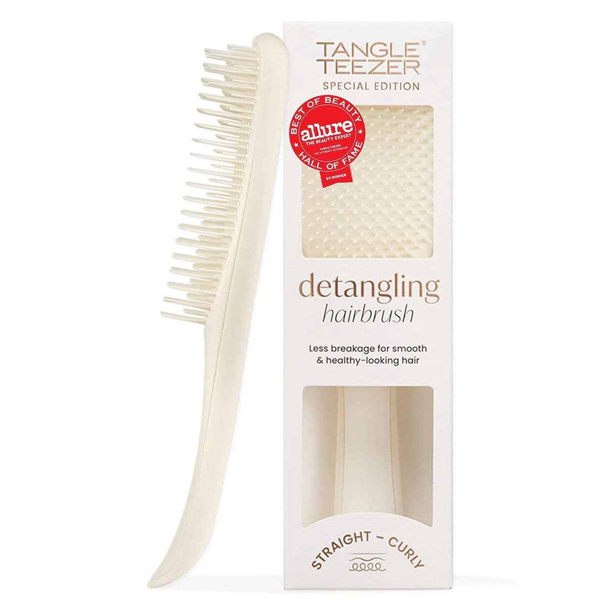 Tangle Teezer Matte Ultimate Detangler Brush, Straight to Curly, Cream