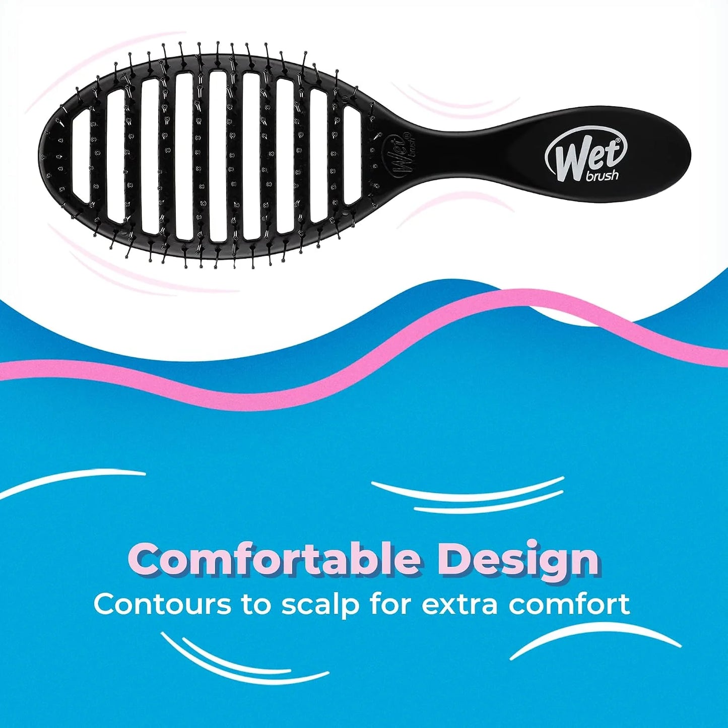 Wet Brush Speed Dry Hair Brush, Gravel (Terrain Textures) - Vented Design and Ultra Soft HeatFlex Bristles Are Blow Dry Safe With Ergonomic Handle Manages Tangle and Uncontrollable Hair - Pain-Free