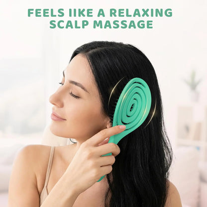 SHINLEA Hair Brush, Detangle Anti Tangle Brush, Spiral Hairbrush for Wet & Dry Hair, Women, Men, Kids, Glide Through Tangles For All Hair Types, Green