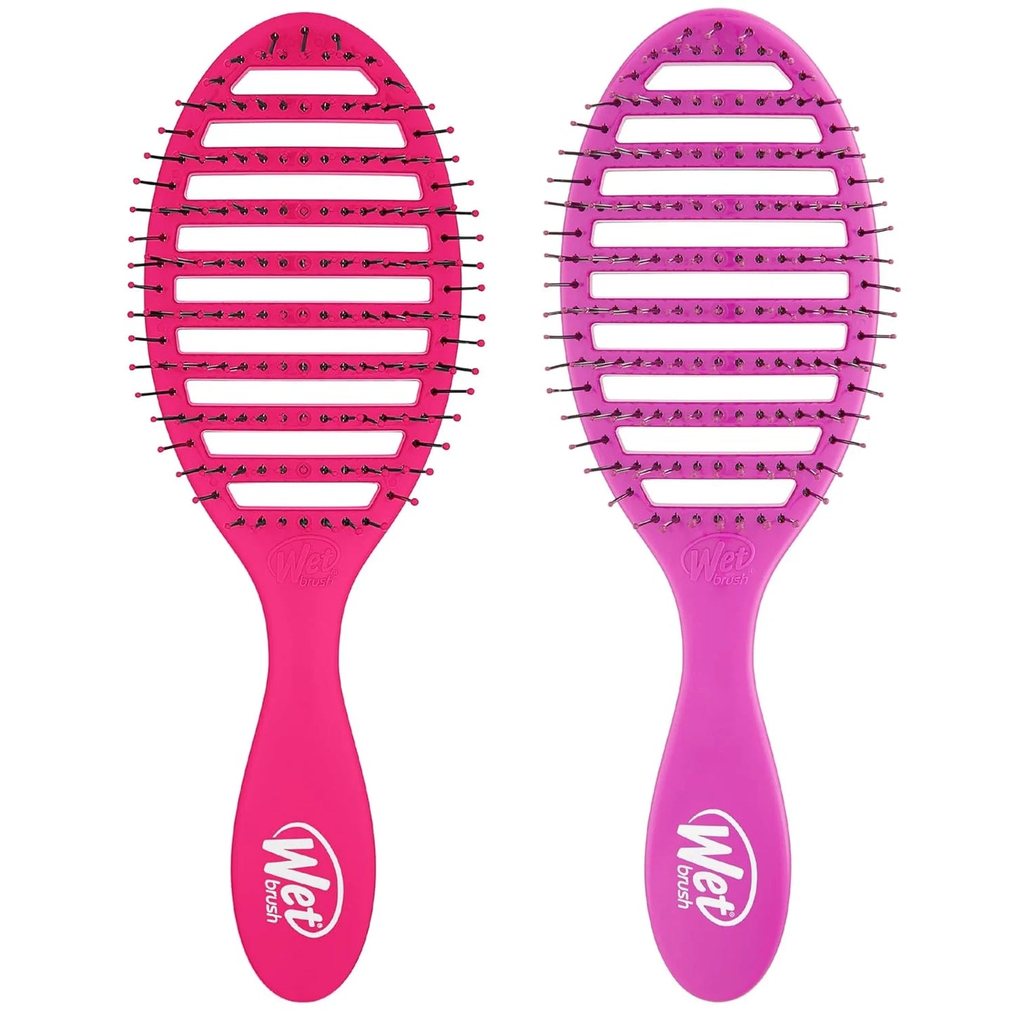 Wet Brush Refresh and Extend Speed Dry Black Detangling Hair Brush -Vented Design Ultra Soft HeatFlex Bristles Are Blow Dry Safe -Removes Dirt Excess Oils & Impurities-Charcoal Bristles (Pack of 2)