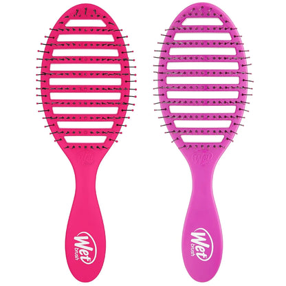 Wet Brush Refresh and Extend Speed Dry Black Detangling Hair Brush -Vented Design Ultra Soft HeatFlex Bristles Are Blow Dry Safe -Removes Dirt Excess Oils & Impurities-Charcoal Bristles (Pack of 2)
