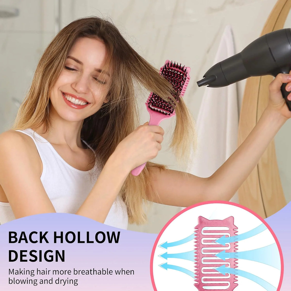 2 Pack Curly Defining & Detangling Brush - With Boar Bristle & 3 Styling Comb Tools – Shine to Shape & Define Natural Curl Waves & Coils - Vented Anti-Frizz Wet or Dry Hair for Women Men Kids