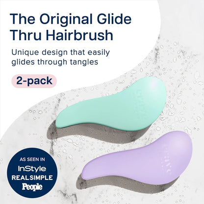 Crave Naturals Biggie Glide Thru Hair Brush - Detangler Brush for Curly, Straight, Wet or Dry Hair - Gentle Detangling Brushes for Adults, Kids, Toddlers - Hair Accessories for Women, 8.4x3.4" - Black