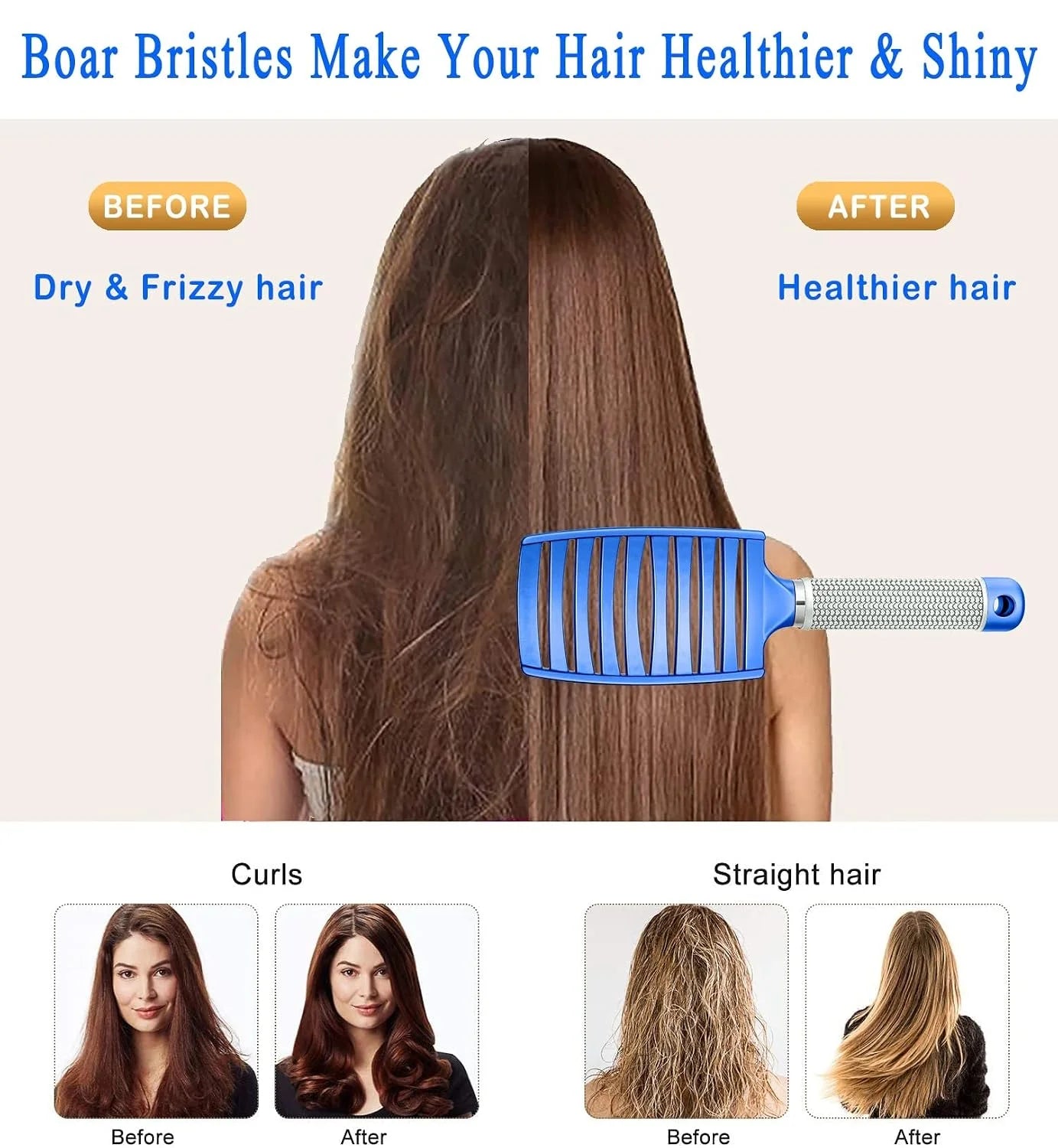 Detangling Brush for Women & Kids, Wet & Dry Hair, All Hair Types