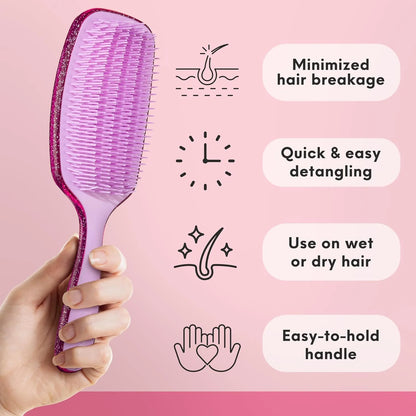Lily England Detangler Hair Brush for Women for Curly Wet & Dry, Purple
