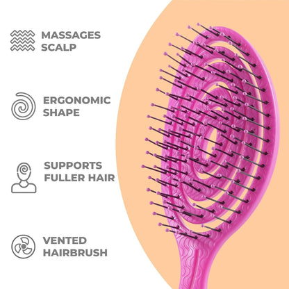 Ninabella Detangler Brush - No Tangle Hair Brush for Women, Fine, Thick and Long Hair - Hairbrush for Wet and Dry Hair, Gentle on the Scalp - Light Blue