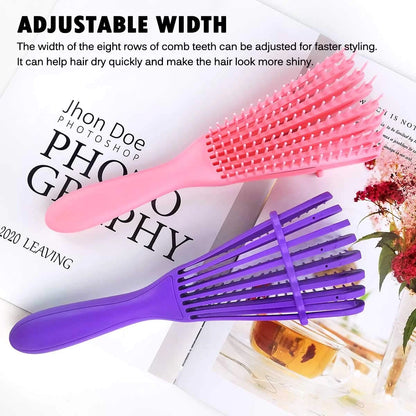 Hair Brush, Detangling Brush for Afro America/African Hair Textured 3a to 4c Kinky Wavy/Curly/Coily/Wet/Dry/Oil/Thick/Long Hair, Knots Detangler Scalp Massage Comb (2 pcs, Blue-Blue)