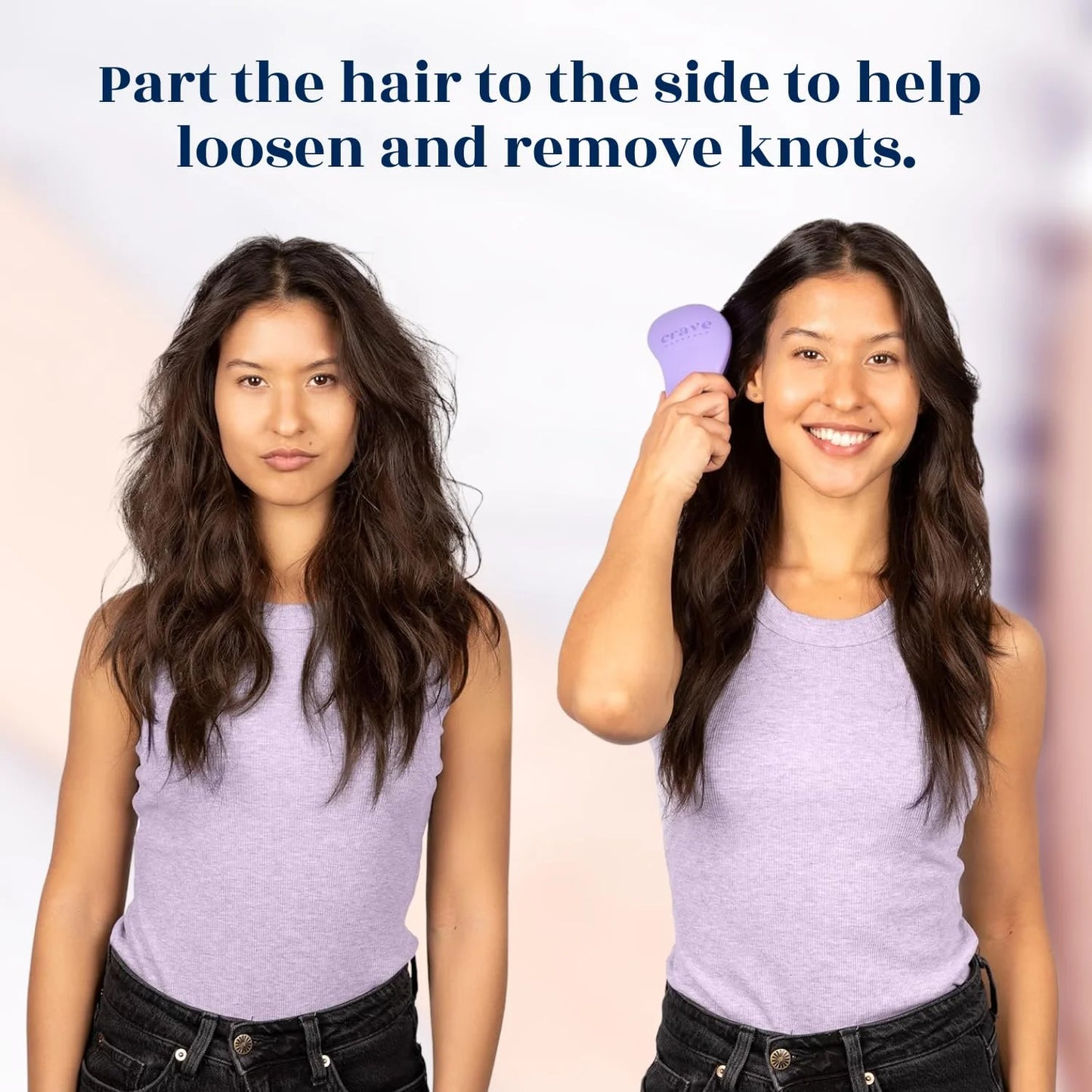 Crave Naturals Biggie Glide Thru Hair Brush - Detangler Brush for Curly, Straight, Wet or Dry Hair - Gentle Detangling Brushes for Adults, Kids, Toddlers - Hair Accessories for Women, 8.4x3.4" - Black