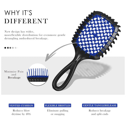 2-Pack Vented Detangling Hair Brush for Wet and Dry Hair, Pink and Purple