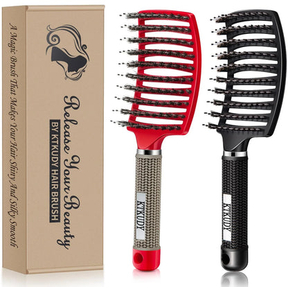 2 Pack Detangling Brushes for Women & Kids, Wet & Dry Hair, All Hair Types