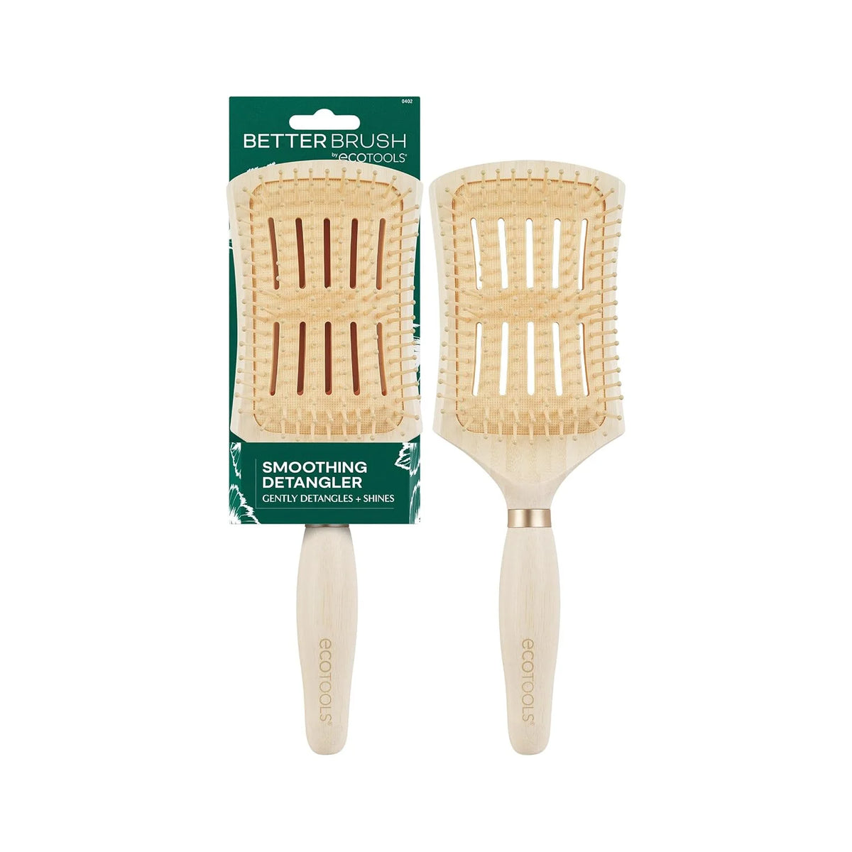 EcoTools Slick Back Hairbrush, Small Brush for Ponytail or Bun, 1 Count