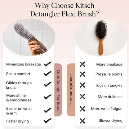 Kitsch Flexi Flow Detangler Brush, Hair Brushes For Women - Terracotta