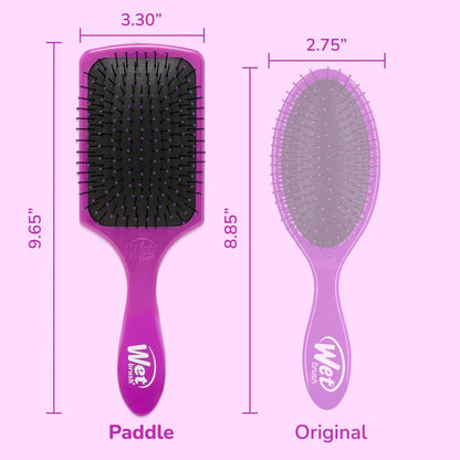 Wet Brush Refresh and Extend Paddle Detangler, Black, Detangling Brush with Infused Charcoal Ultra-Soft IntelliFlex Bristles For All Hair Types, Removes Dirt, Excess Oils & Impurities