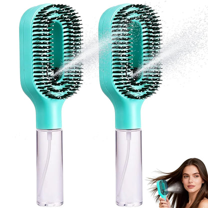 Hair Brush with Water Spray - 2-in-1 Detangler Brush for Frizz Control