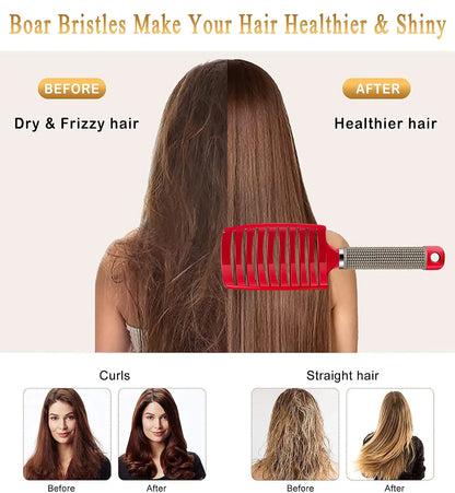 2 Pack Detangling Brushes for Women & Kids, Wet & Dry Hair, All Hair Types