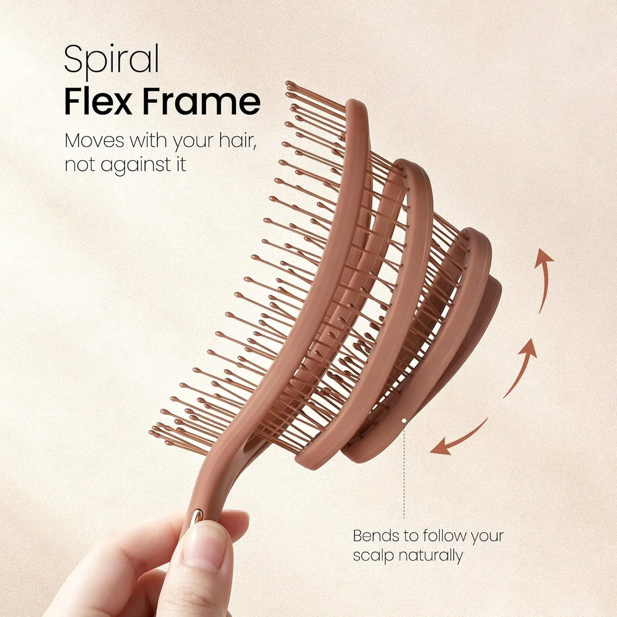 AIMIKE Spiral Flex Hair Brush for Fine Hair, Gentle Detangler for Women