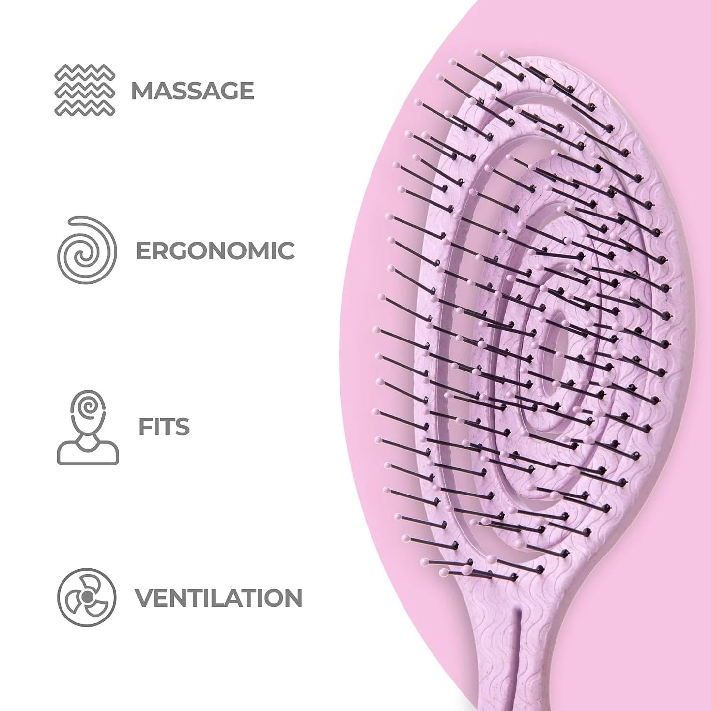 Ninabella Detangler Brush - No Tangle Hair Brush for Women, Fine, Thick and Long Hair - Hairbrush for Wet and Dry Hair, Gentle on the Scalp - Light Blue