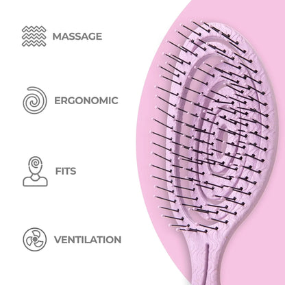 Ninabella Detangler Brush - No Tangle Hair Brush for Women, Fine, Thick and Long Hair - Hairbrush for Wet and Dry Hair, Gentle on the Scalp - Light Blue