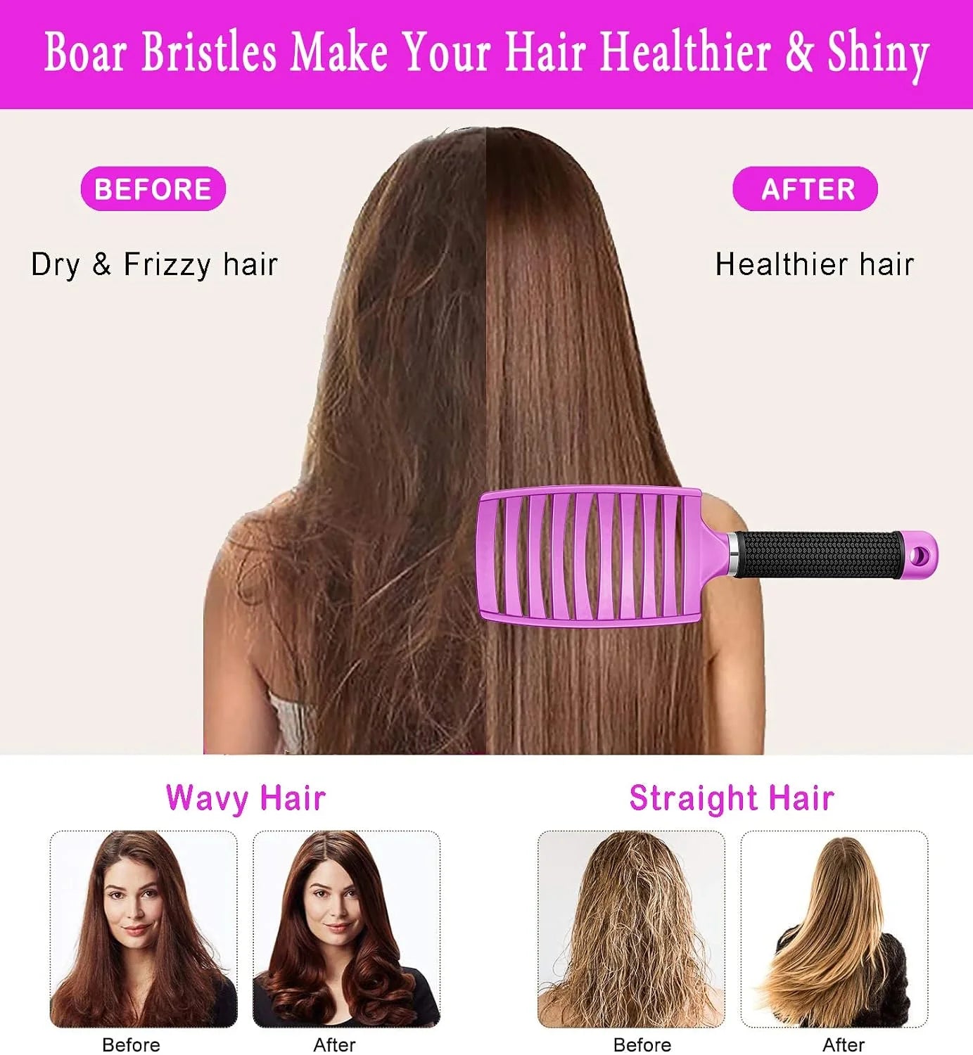 Detangling Brush for Women & Kids, Wet & Dry Hair, All Hair Types