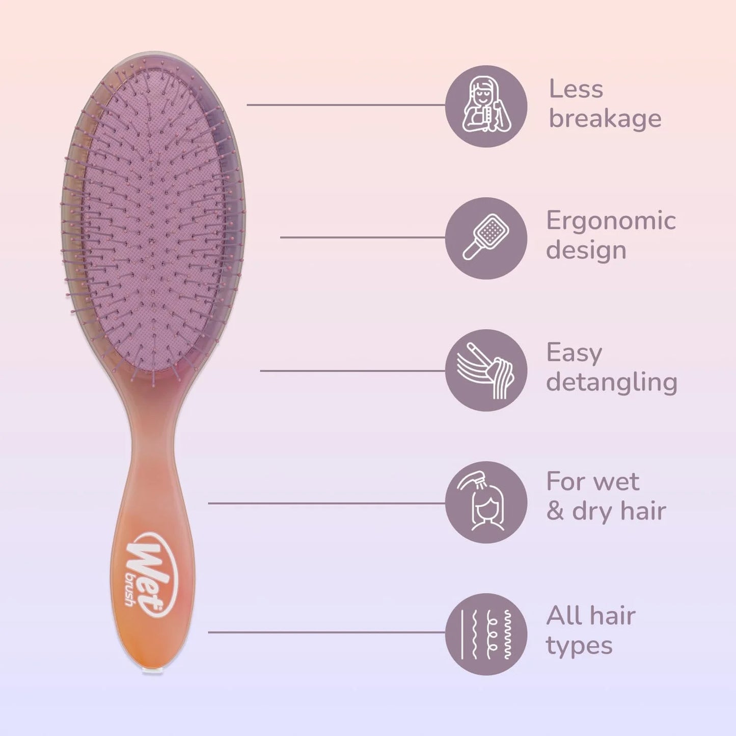 Wet Brush Original Detangler Hair Brush, Hipster Sketch, Ultra-Soft IntelliFlex Bristles, Detangling Bristles Glide Through Tangles (Wet & Dry Hair), Women & Men