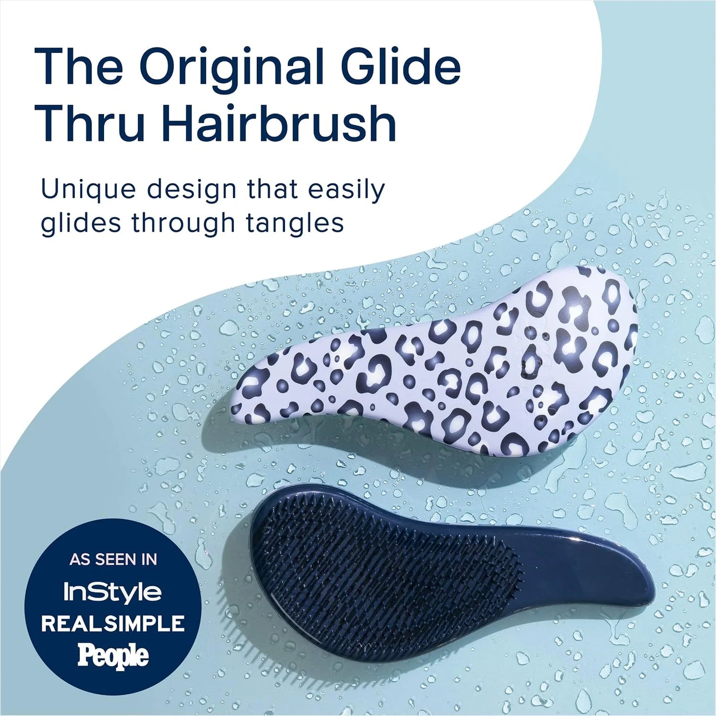 Crave Naturals Biggie Glide Thru Hair Brush - Detangler Brush for Curly, Straight, Wet or Dry Hair - Gentle Detangling Brushes for Adults, Kids, Toddlers - Hair Accessories for Women, 8.4x3.4" - Black
