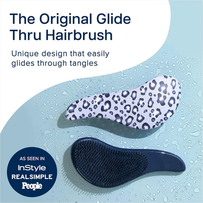 Crave Naturals Biggie Glide Thru Hair Brush - Detangler Brush for Curly, Straight, Wet or Dry Hair - Gentle Detangling Brushes for Adults, Kids, Toddlers - Hair Accessories for Women, 8.4x3.4" - Black