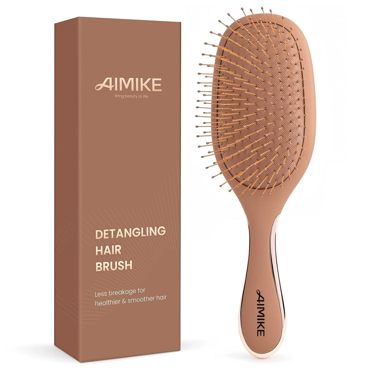 AIMIKE Rose Luxe Detangler Brush, Fine Thin Hair, Wet Dry Paddle Hair Brush