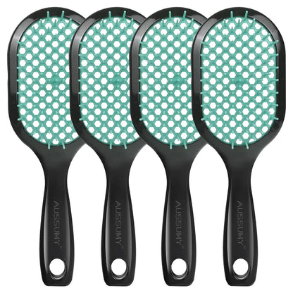 Vented Detangling Hair Brush - 2 Pack Detangler Hairbrush for Effortless Tangle Removal - Ultra-Soft Bristles -For Natural Curly Straight Wet Dry Damaged Hair for Women Men Kids