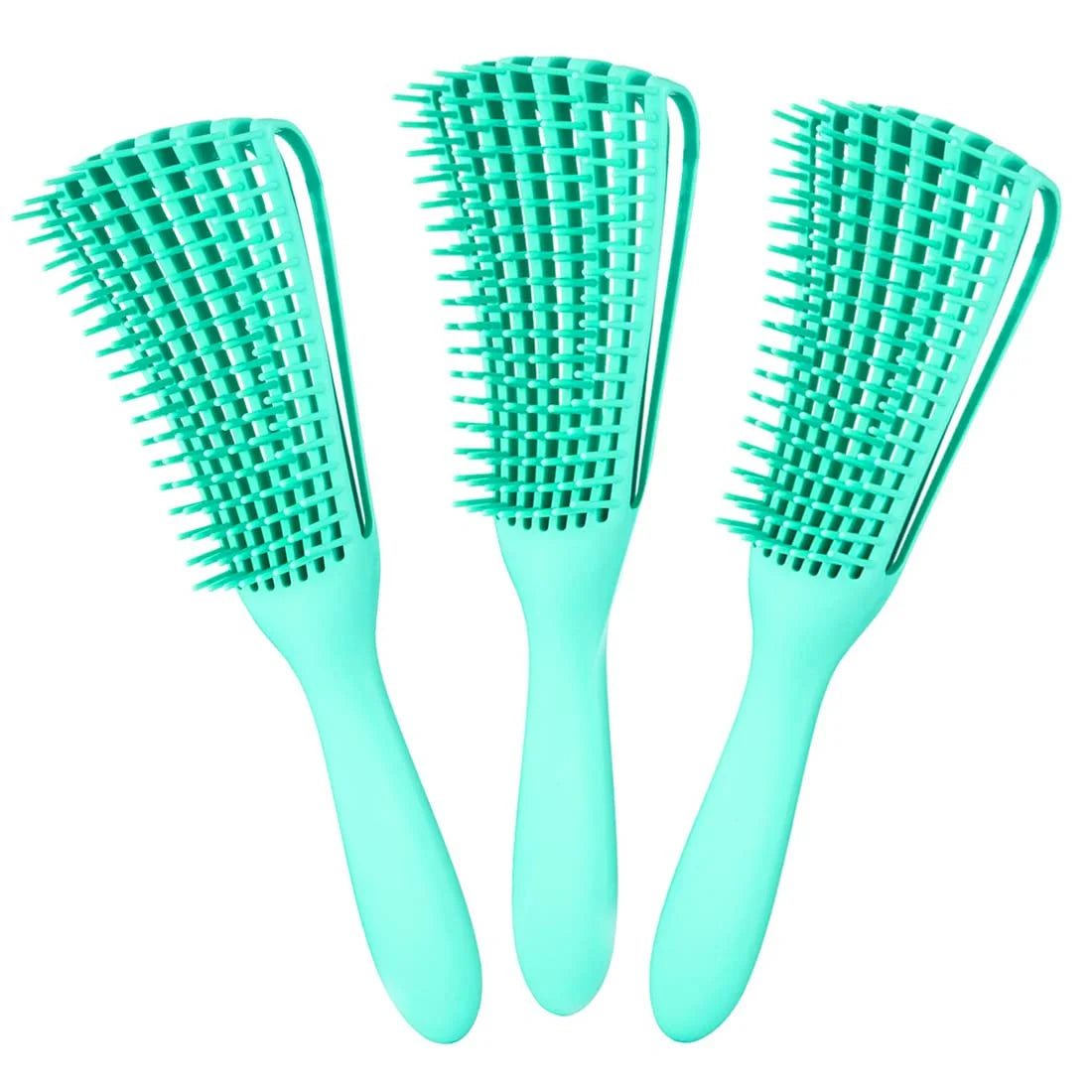 Hair Brush, Detangling Brush for Afro America/African Hair Textured 3a to 4c Kinky Wavy/Curly/Coily/Wet/Dry/Oil/Thick/Long Hair, Knots Detangler Scalp Massage Comb (2 pcs, Blue-Blue)