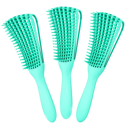 Hair Brush, Detangling Brush for Afro America/African Hair Textured 3a to 4c Kinky Wavy/Curly/Coily/Wet/Dry/Oil/Thick/Long Hair, Knots Detangler Scalp Massage Comb (2 pcs, Blue-Blue)