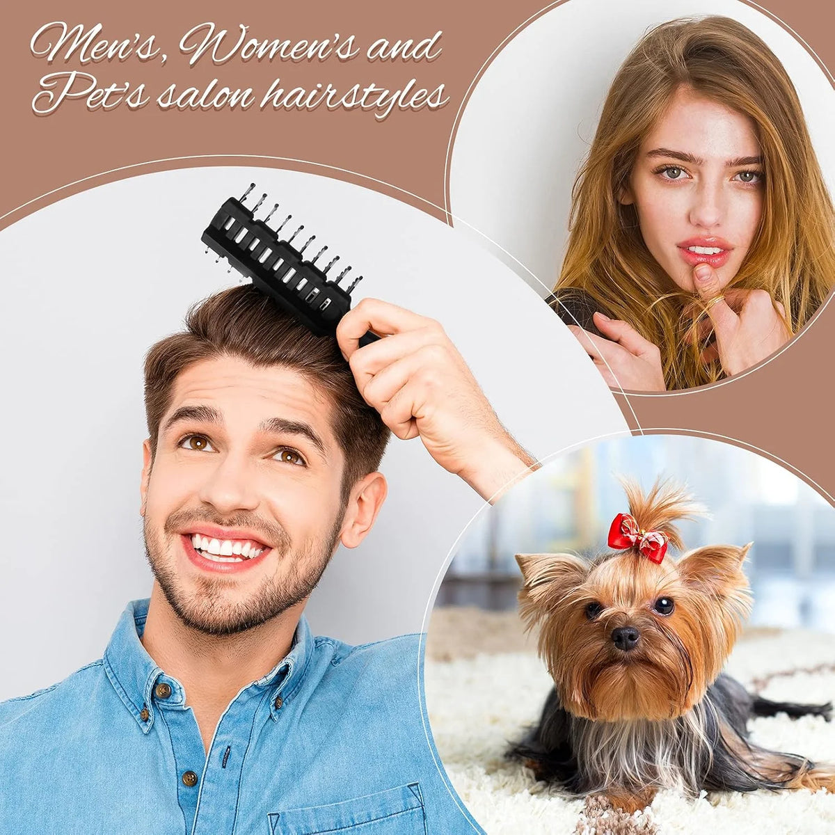 Patelai 3 Pcs Vent Hair Brush for Women Detangling Anti Static,Black