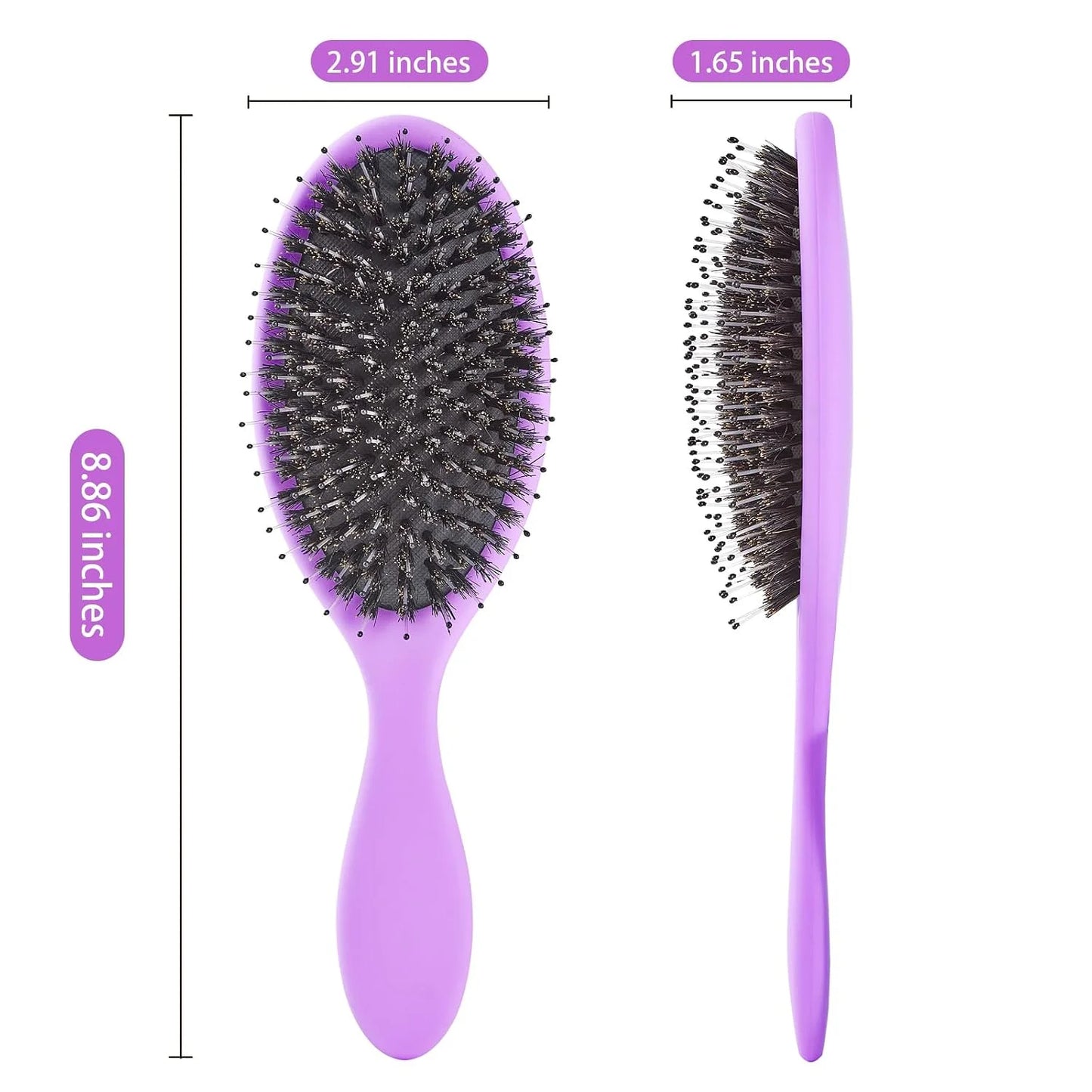 Boar Bristles Hair Brush for Women and Men, Detangling Hair Brush for Smoothing Massage Add Shine, Nylon&Boar Bristles Detangler brush for Hair Healthy (1 Pack-MintGreen)