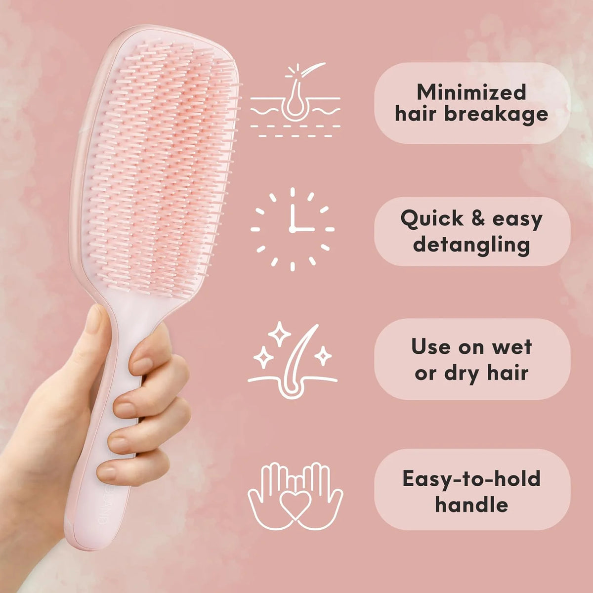 Lily England Detangler Hair Brush for Women for Curly Wet & Dry, Purple