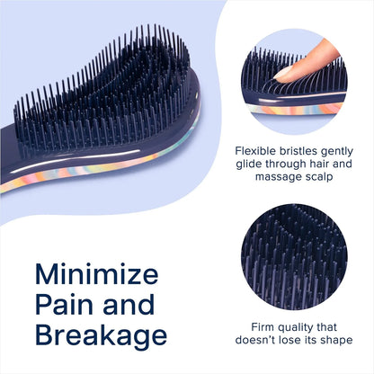 Crave Naturals Biggie Glide Thru Hair Brush - Detangler Brush for Curly, Straight, Wet or Dry Hair - Gentle Detangling Brushes for Adults, Kids, Toddlers - Hair Accessories for Women, 8.4x3.4" - Black