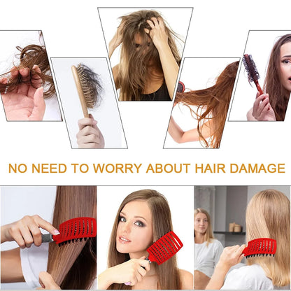 Detangling Brush, Wet Dry Detangler Hair Brushes, Vented Detangling Brush, Fast Drying Styling Massage Hairbrush for Women & Kids’ Long, Thick, Thin, Curly & Tangled Hair (Gold)