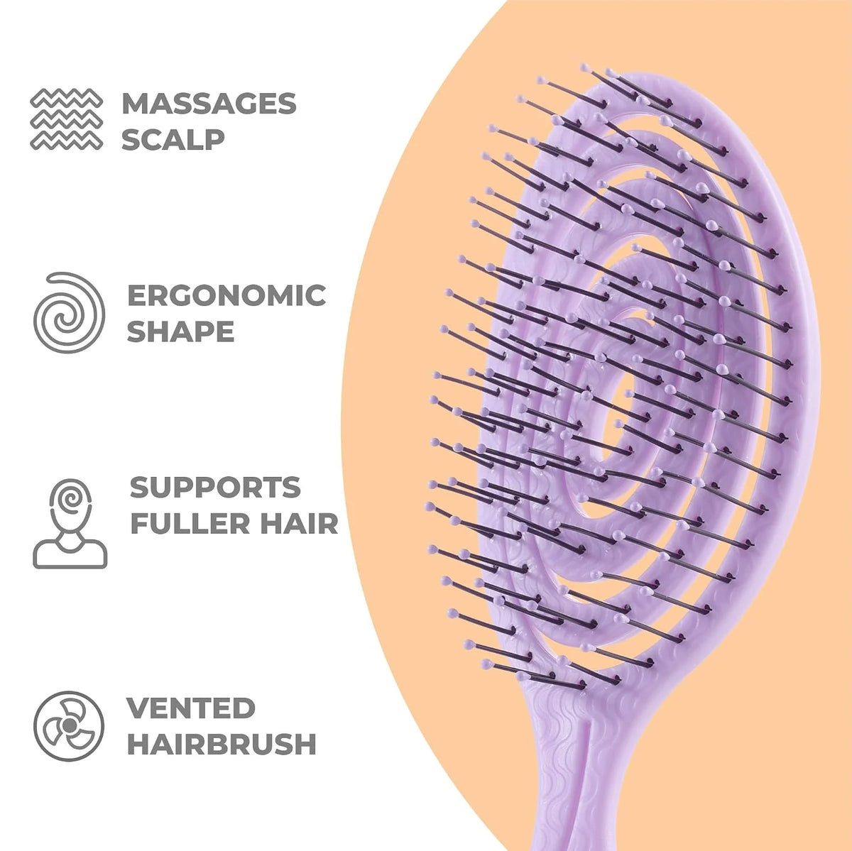 Ninabella Detangler Brush - No Tangle Hair Brush for Women, Fine, Thick and Long Hair - Hairbrush for Wet and Dry Hair, Gentle on the Scalp - Light Blue