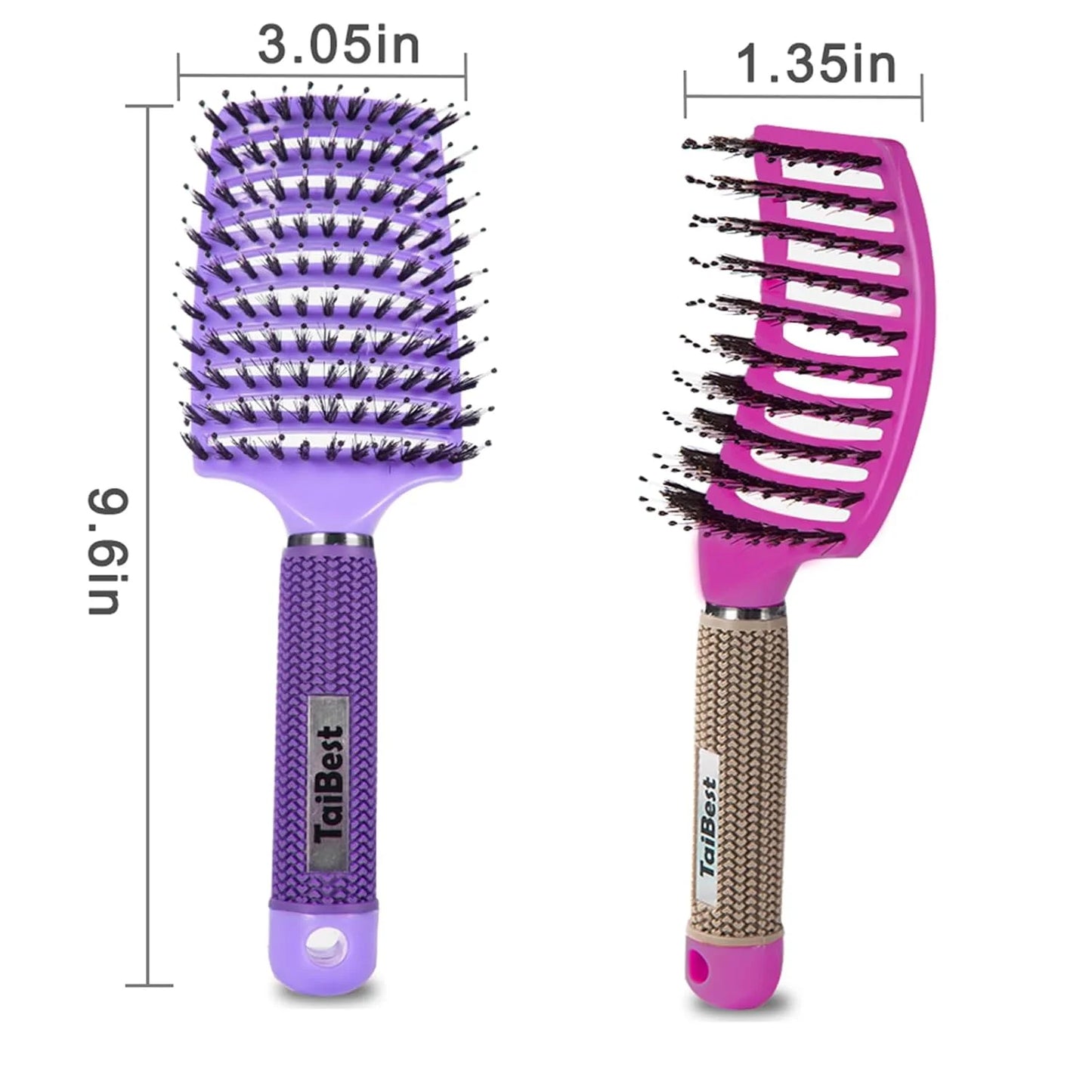 Boar Bristle Hair Brush Set – Wet/Dry Detangler for All Hair Types