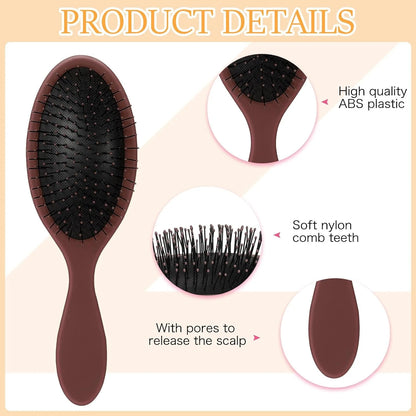 Nuenen 6 Pcs Wet Detangling Hair Brush, Dry Soft Bristle, Black