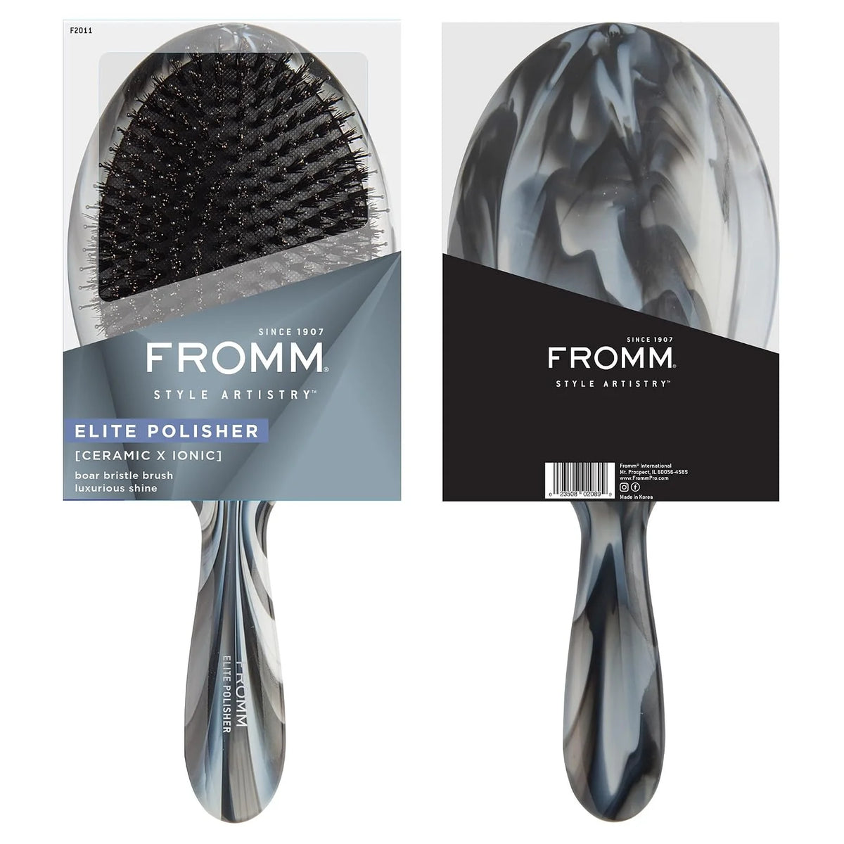 Fromm Professional Elite Flexer Ceramic x Ionic Wet & Dry Detangling Vent Brush | Gentle Hair Detangler & Massage Brush Smooths Frizz & Flyaways, Glides Through Medium to Thick Hair, Easy to Clean