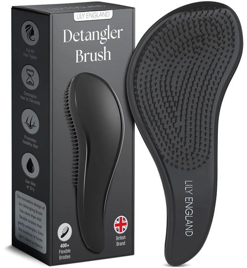 Hair Brush & Beard Detangler Brush - Unisex Detangling Brush for Men, Black