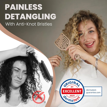 Detangler Brush – Pain-Free Detangling Hair Brush for Wet & Dry Hair – Effortless Detangling Brush for Curly, Fine & Tangled Hair – Hairbrush for Women, Men & Kids – Purple