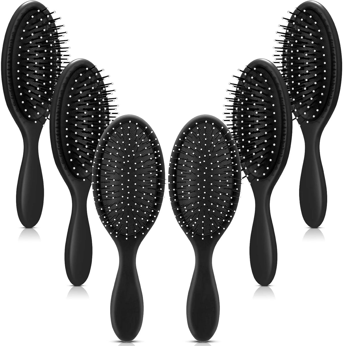 Nuenen 6 Pcs Wet Detangling Hair Brush, Dry Soft Bristle, Black