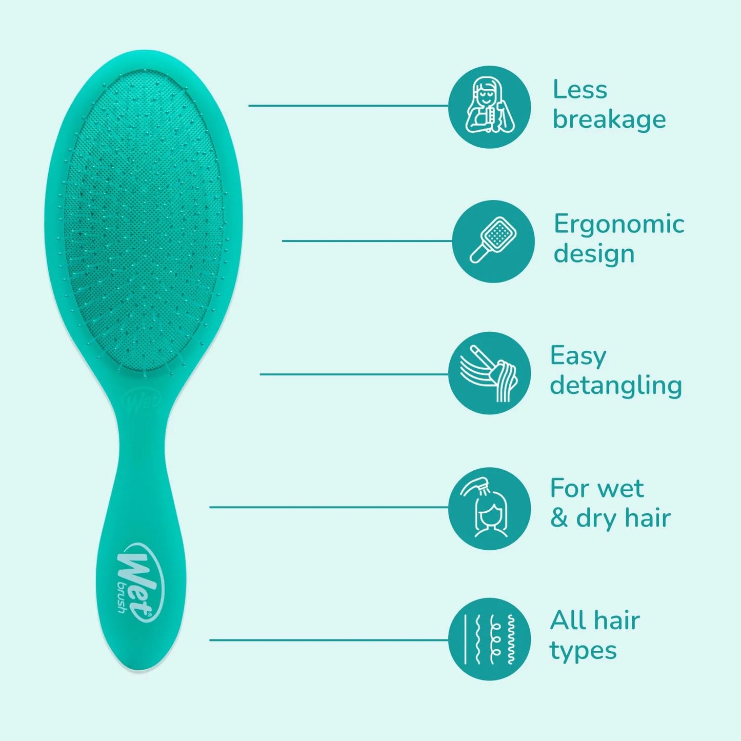 Wet Brush Original Detangler, Green Juice (Summer Quencher), Ultra-Soft IntelliFlex Bristles Glide Through Tangles, Detangling Hair Brush (Wet & Dry), Women & Men, Limited Edition