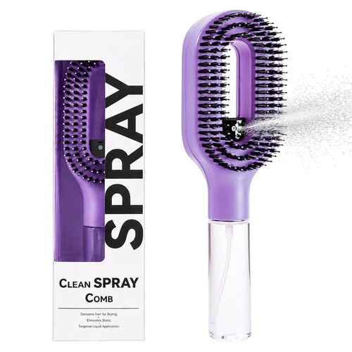 Hair Brush with Water Spray, 2-in-1 Misting Detangler for Curly Hair