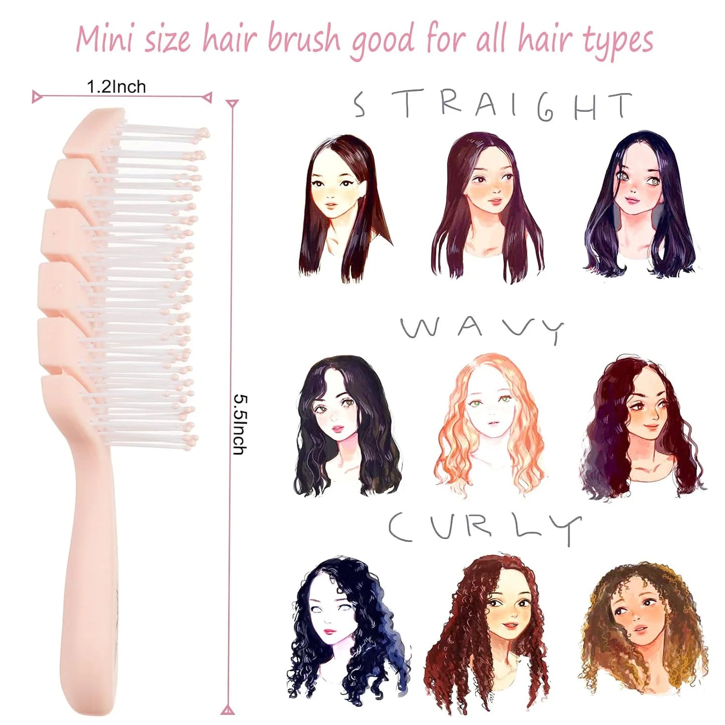 Hair Brush, Vented Paddle Detangle Brush, Purple