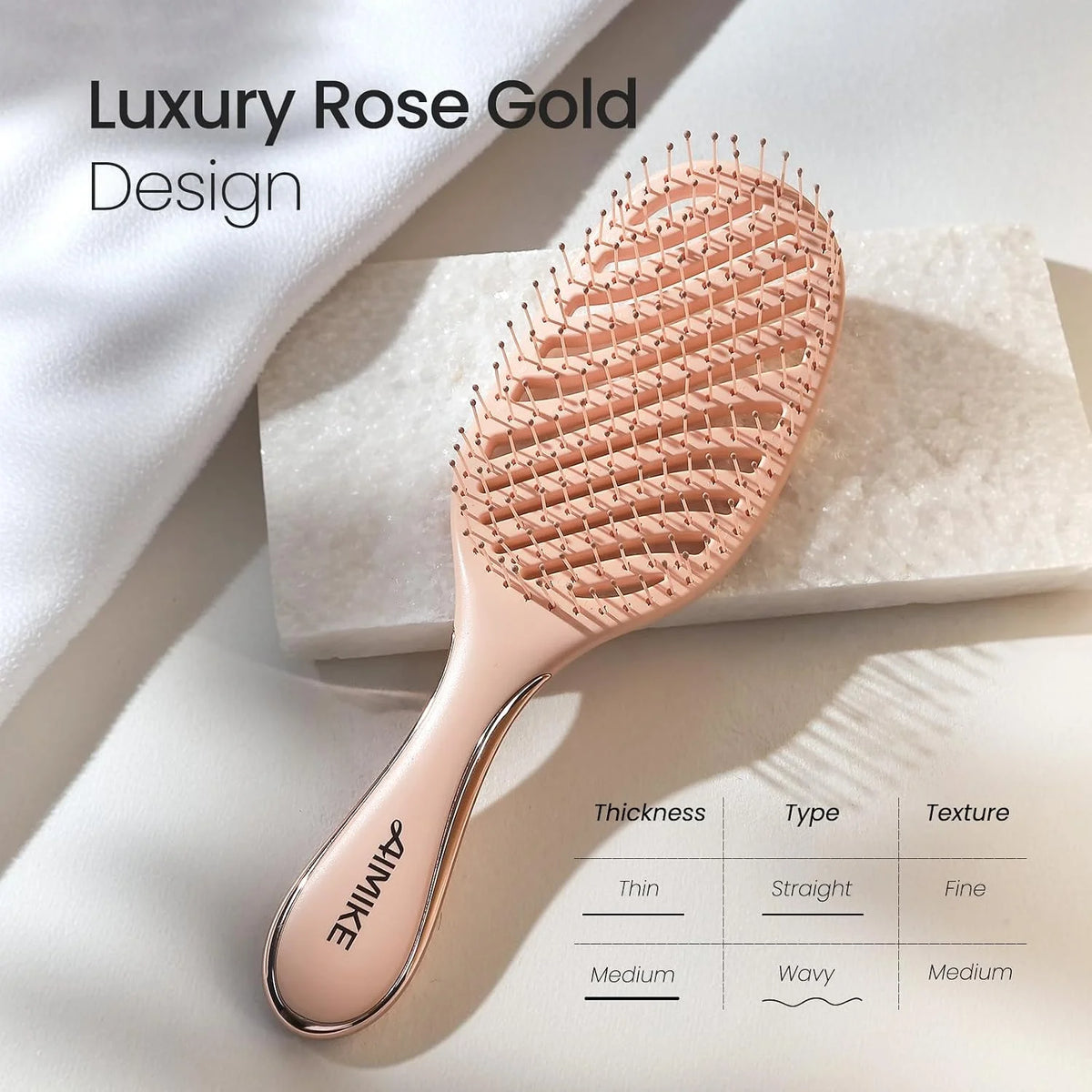 AIMIKE Spiral Flex Hair Brush for Fine Hair, Gentle Detangler for Women