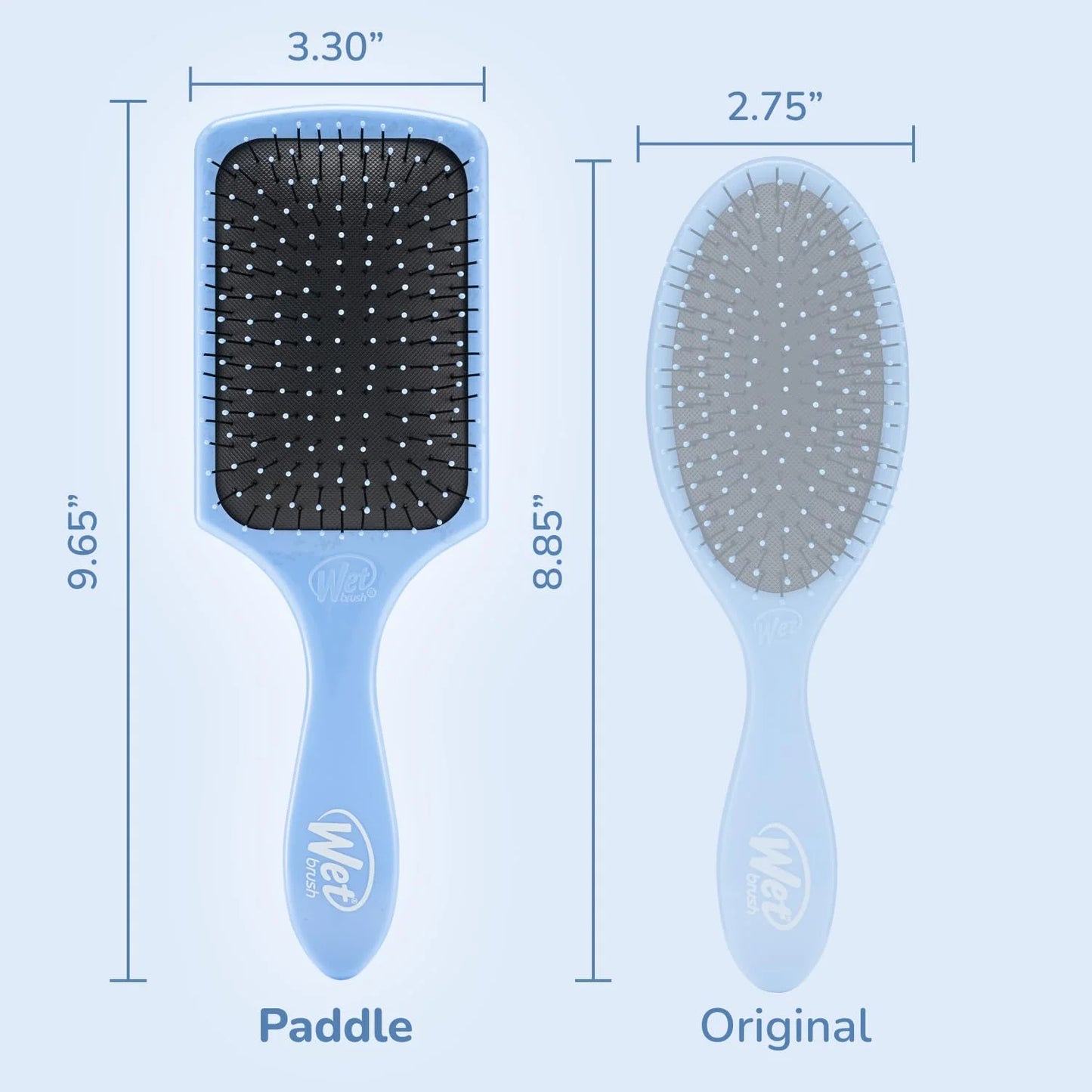 Wet Brush Refresh and Extend Paddle Detangler, Black, Detangling Brush with Infused Charcoal Ultra-Soft IntelliFlex Bristles For All Hair Types, Removes Dirt, Excess Oils & Impurities