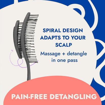 Ninabella Detangler Brush - No Tangle Hair Brush for Women, Fine, Thick and Long Hair - Hairbrush for Wet and Dry Hair, Gentle on the Scalp - Light Blue