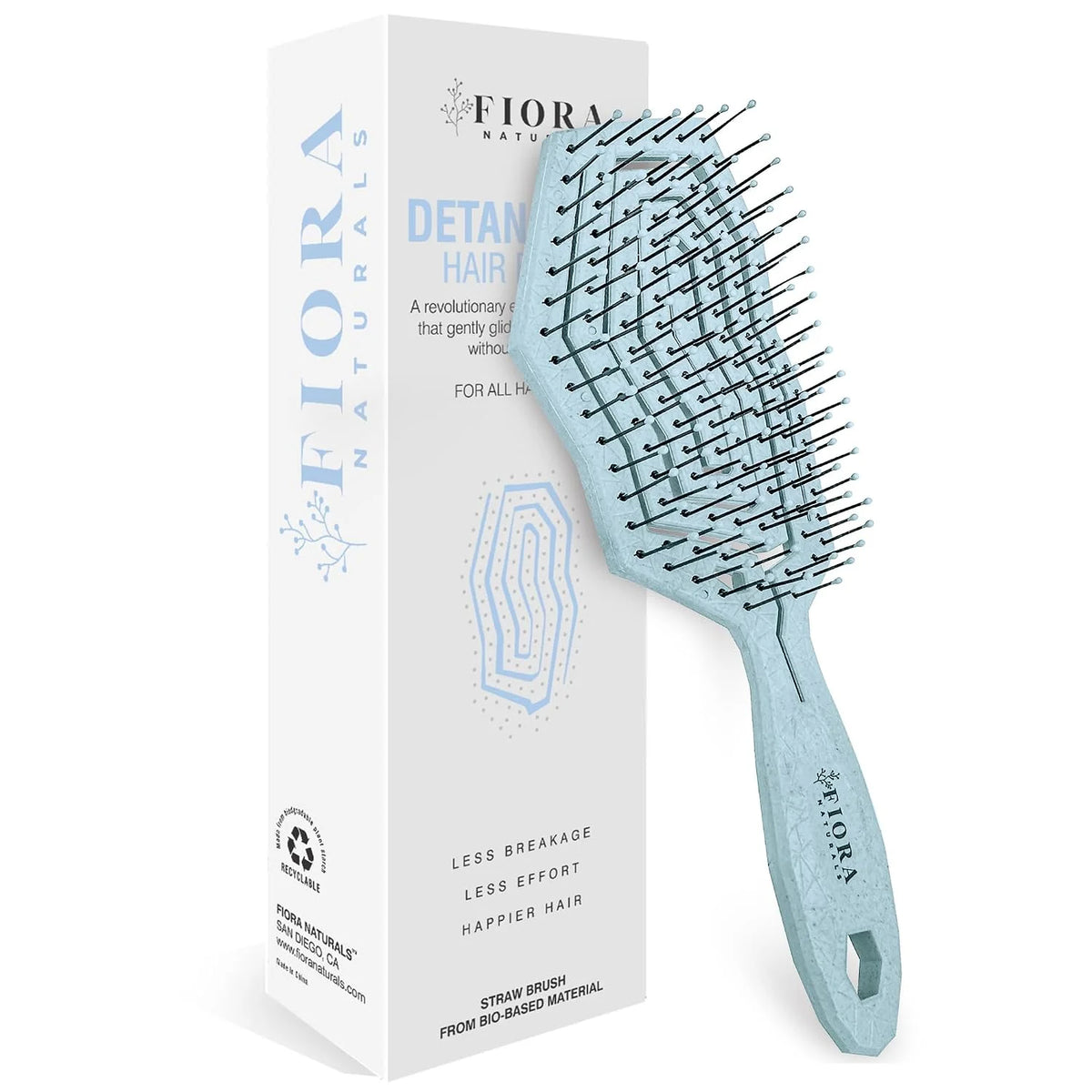 Fiora Naturals Detangling Hair Brush for Women, Detangler Hair Brush, Pink