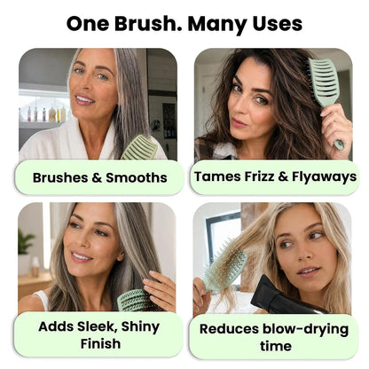 Herstyler Vent Brush for Hair - Detangler for Faster Blow Drying - Black